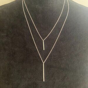 Silver-toned layered necklace